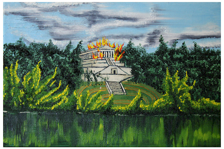 India Nielsen, Young blood thinks there’s always tomorrow (Walhalla), 2023, oil on canvas, 30 x 20 cm