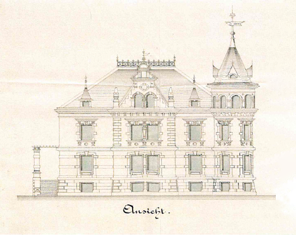 Elevation of the Kebbel villa from 1884 (Source: State Archives Amberg)