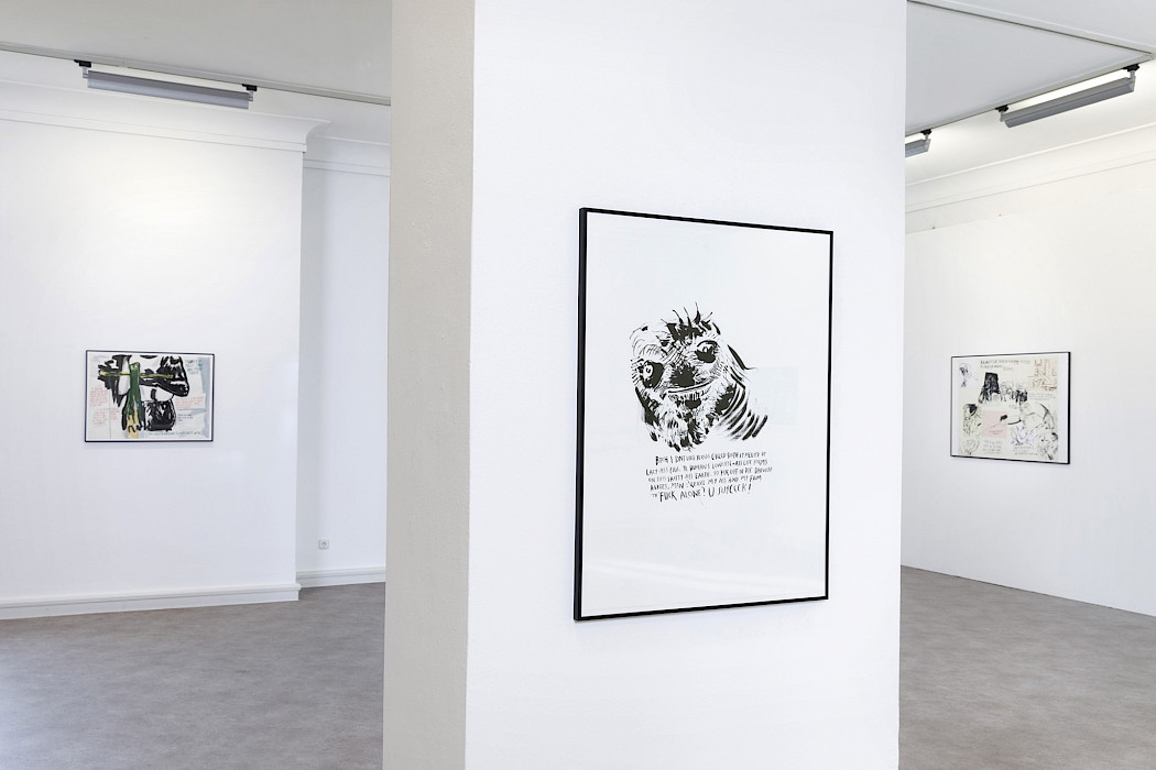 Raymond Pettibon & John Newsom, The Seven Deadly Sins and The Seven Heavenly Virtues, Ausstellungsansicht 2025, Kebbel Villa, Schwandorf