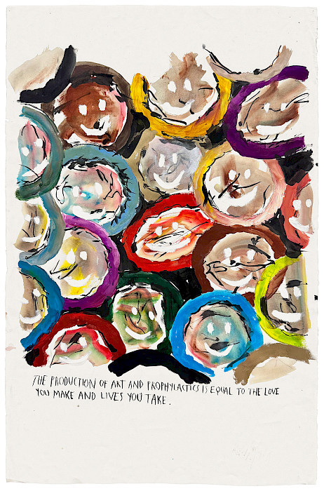 Raymond Pettibon, Zorn, Tusche und Acryl auf Papier, 102 x 66 cm