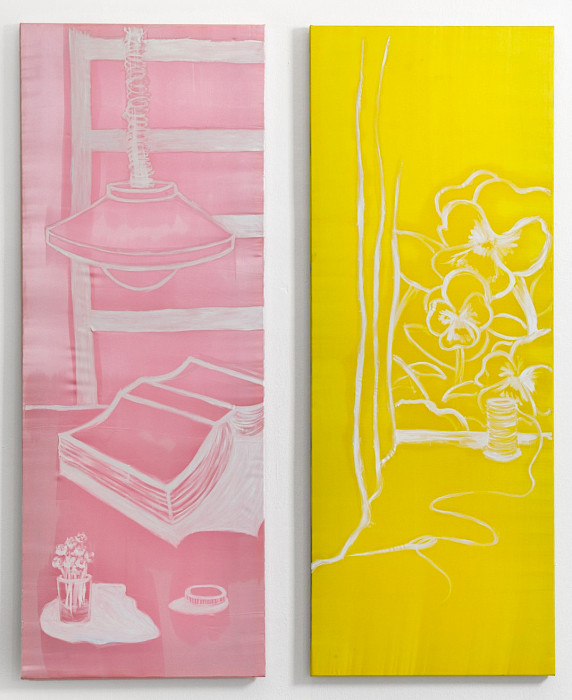 Camille Tsvetoukhine: Ohne Titel, 2025, Öl auf Seide, 160 × 60 cm (Foto: Clemens Mayer)