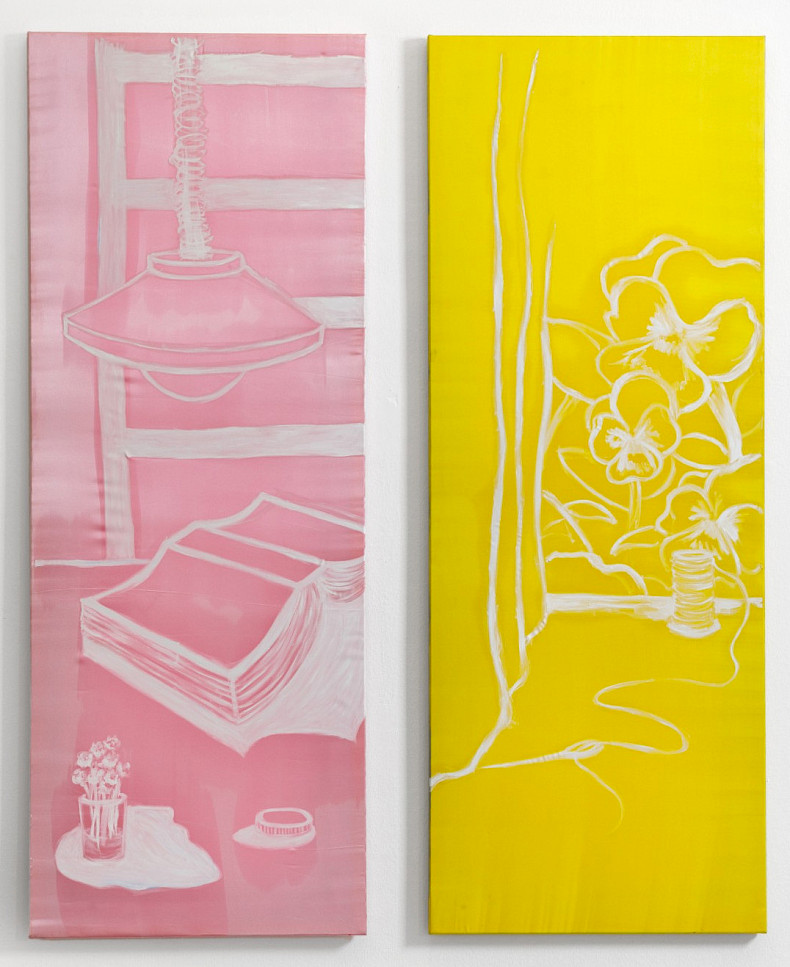 Camille Tsvetoukhine: Ohne Titel, 2025, Öl auf Seide, 160 × 60 cm (Foto: Clemens Mayer)