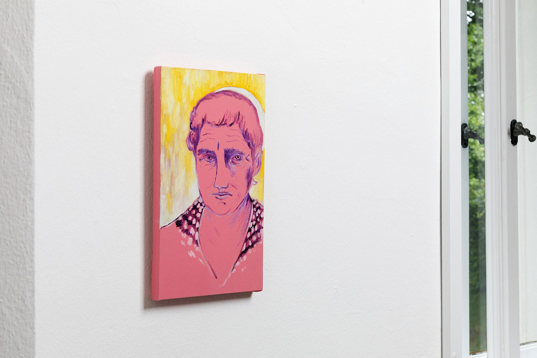 Camille Tsvetoukhine: Sie, 2025, Öl und Acryl auf Baumwolle, 35 × 22,5 cm (Foto: Clemens Mayer)