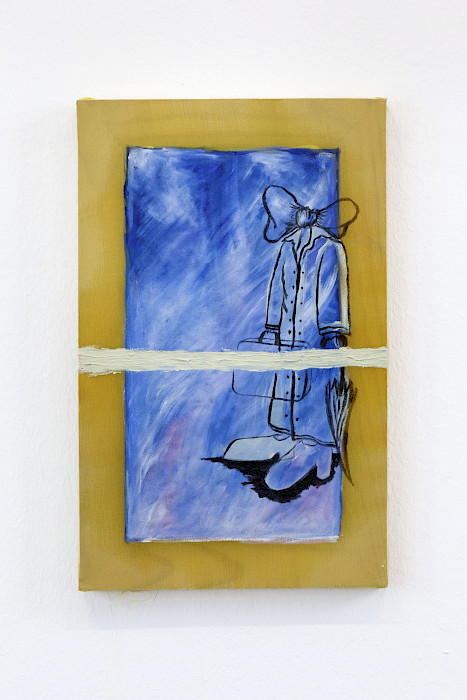 Camille Tsvetoukhine: Knotenkopf, 2024, Öl auf Seide, 35 × 22 cm (Foto: Clemens Mayer)