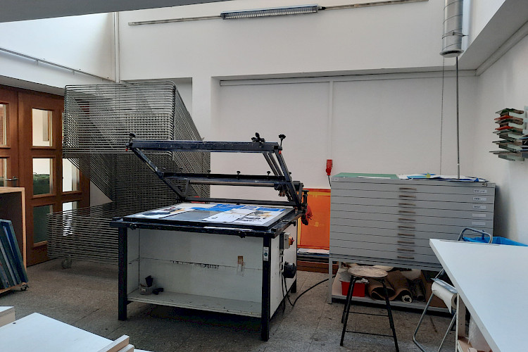 Die Siebdruckwerkstatt im Oberpfälzer Künstlerhaus