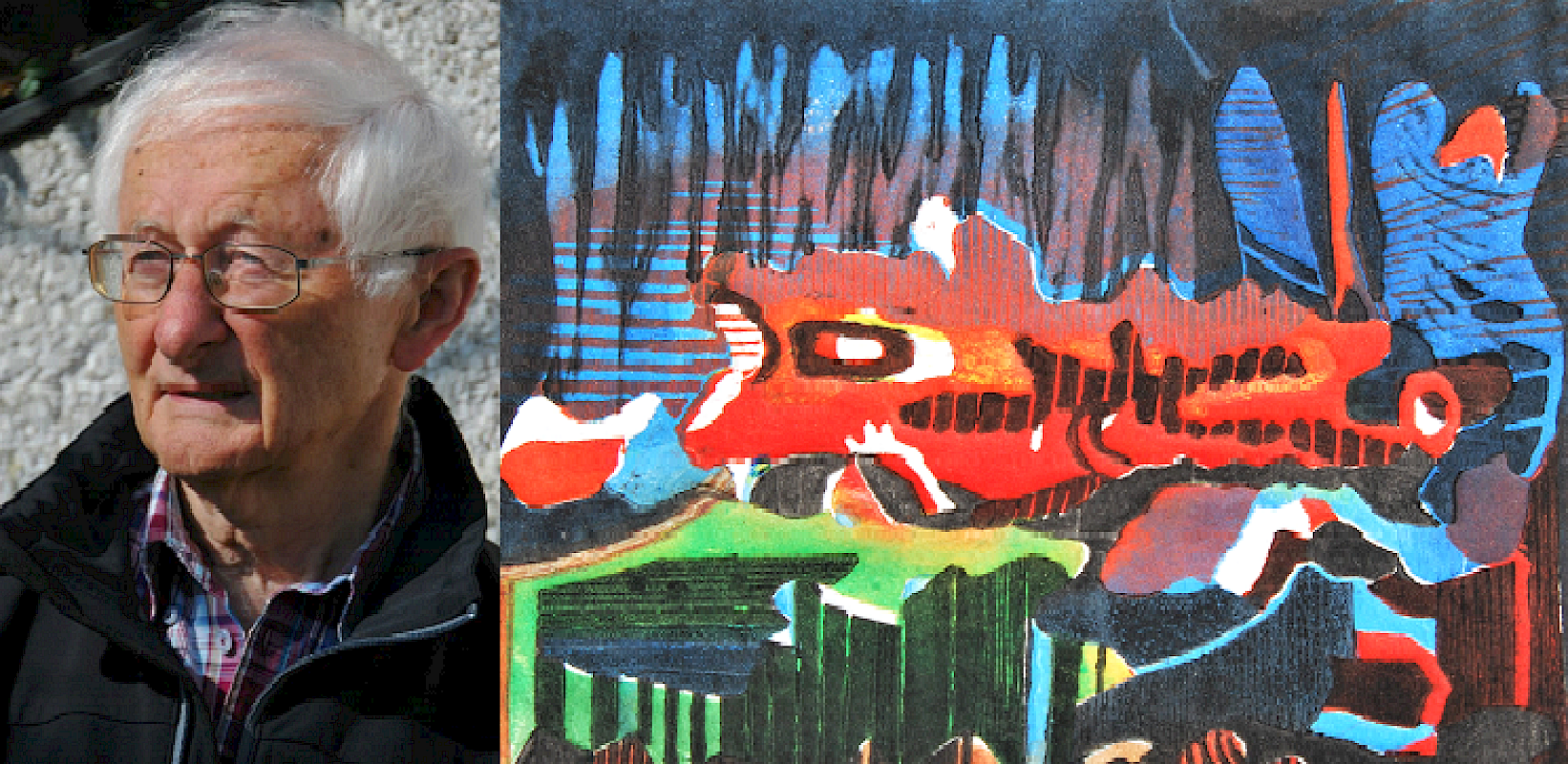 Linolschnitt und Portrait (© Otto Dünne)