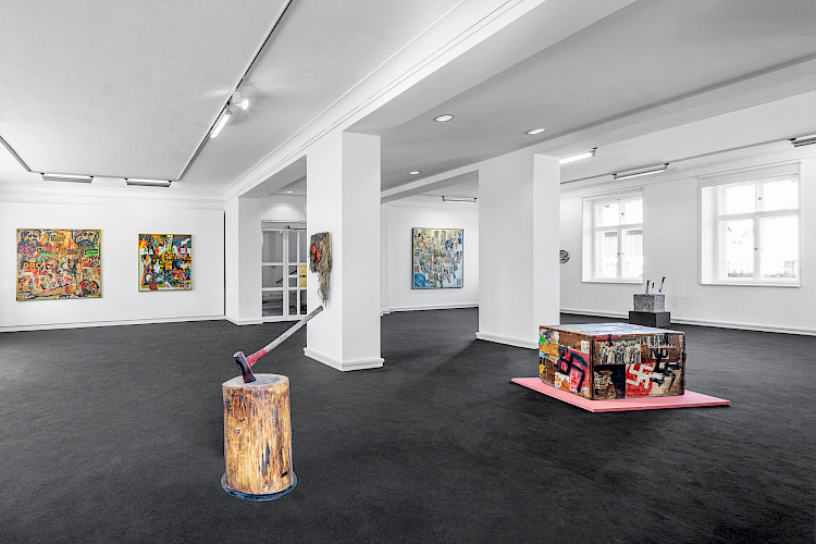 Boris Lurie und NO!art, Ausstellungsansicht Kebbel Villa 2026, Foto: Marcus Rebmann