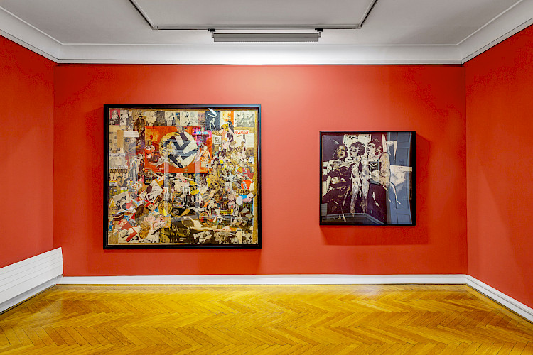 Boris Lurie und NO!art, Ausstellungsansicht Kebbel Villa 2026, Foto: Marcus Rebmann